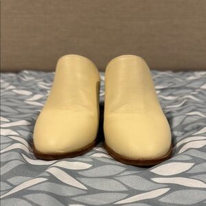 Madewell Cream Minimalist Mules with Textured Finish